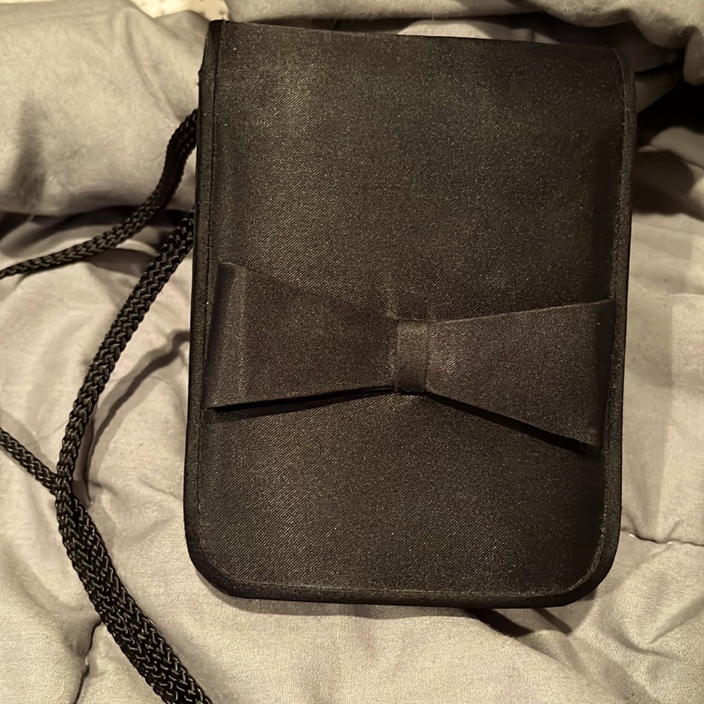 Dressy black purse with bow - like new